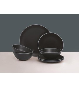 Aparelho De Jantar Preto Com 18 Peças - Mason Cash